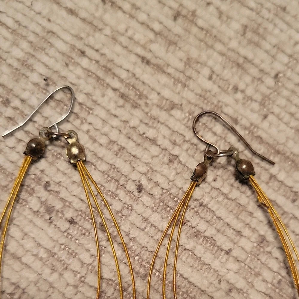 Elegant Multi-Color Beaded Eire Elongated Layer Loop Earrings Vintage
